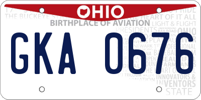 OH license plate GKA0676