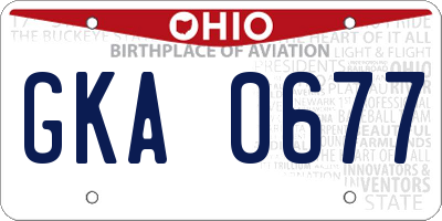 OH license plate GKA0677
