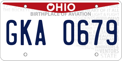 OH license plate GKA0679