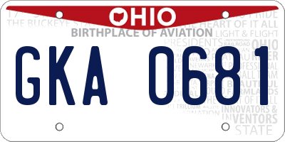 OH license plate GKA0681