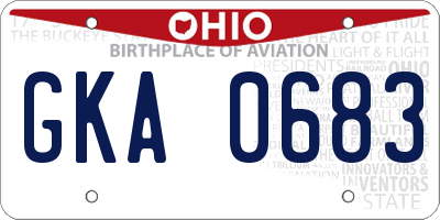 OH license plate GKA0683