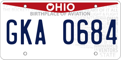 OH license plate GKA0684