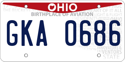 OH license plate GKA0686