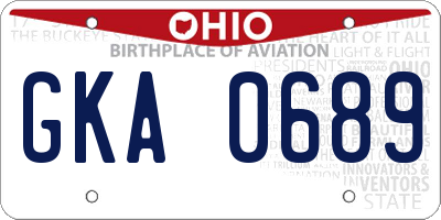 OH license plate GKA0689