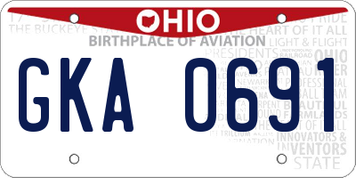 OH license plate GKA0691