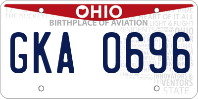 OH license plate GKA0696