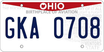 OH license plate GKA0708