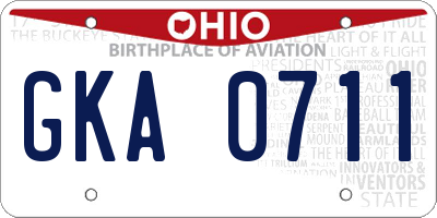 OH license plate GKA0711