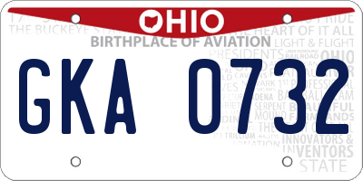 OH license plate GKA0732