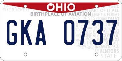 OH license plate GKA0737