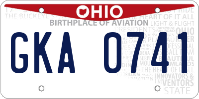 OH license plate GKA0741