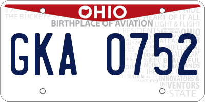 OH license plate GKA0752