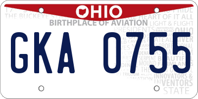 OH license plate GKA0755