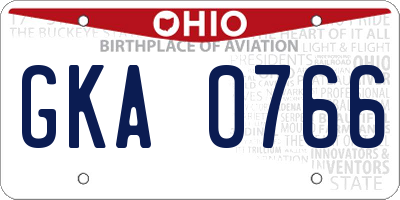 OH license plate GKA0766