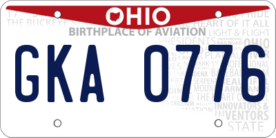 OH license plate GKA0776