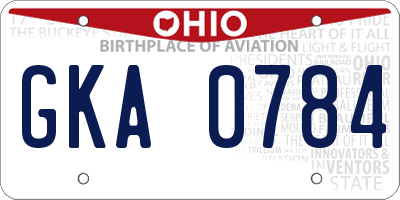 OH license plate GKA0784