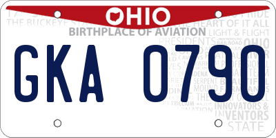 OH license plate GKA0790
