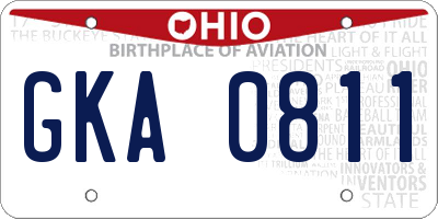 OH license plate GKA0811