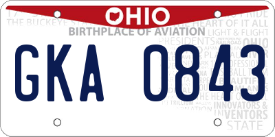 OH license plate GKA0843
