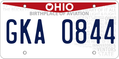 OH license plate GKA0844