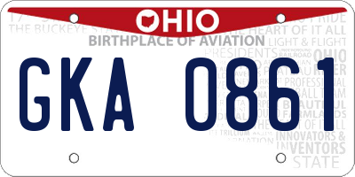 OH license plate GKA0861