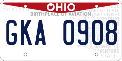 OH license plate GKA0908