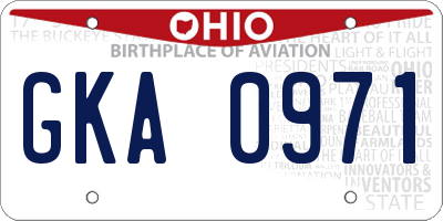 OH license plate GKA0971
