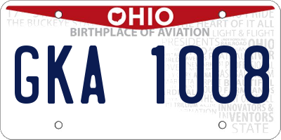 OH license plate GKA1008