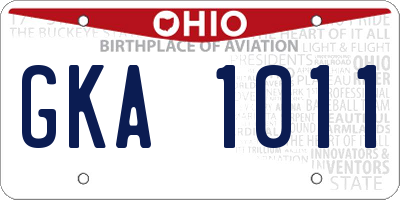 OH license plate GKA1011