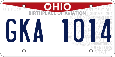 OH license plate GKA1014