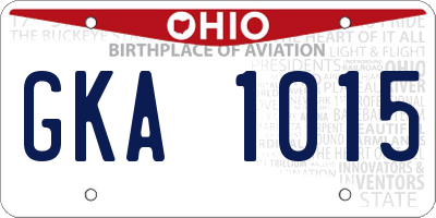 OH license plate GKA1015