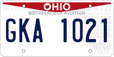 OH license plate GKA1021