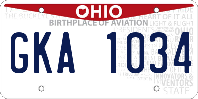 OH license plate GKA1034