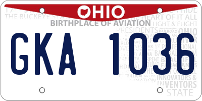 OH license plate GKA1036