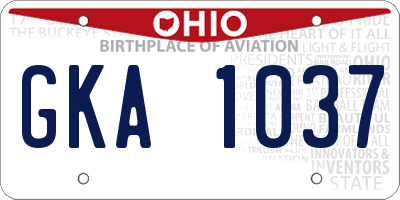 OH license plate GKA1037