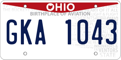 OH license plate GKA1043