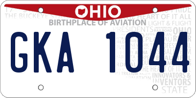 OH license plate GKA1044