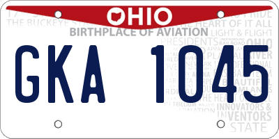 OH license plate GKA1045
