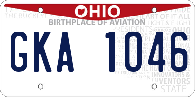 OH license plate GKA1046
