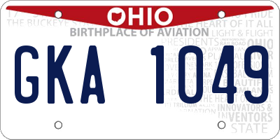 OH license plate GKA1049