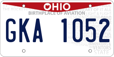 OH license plate GKA1052