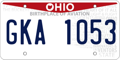 OH license plate GKA1053