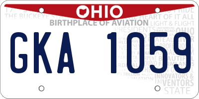 OH license plate GKA1059