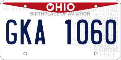 OH license plate GKA1060