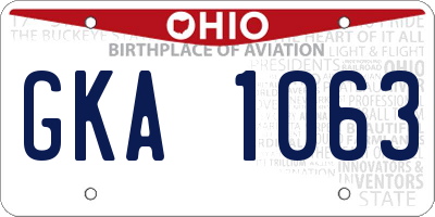 OH license plate GKA1063