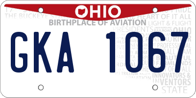 OH license plate GKA1067
