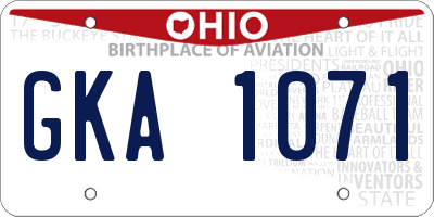 OH license plate GKA1071