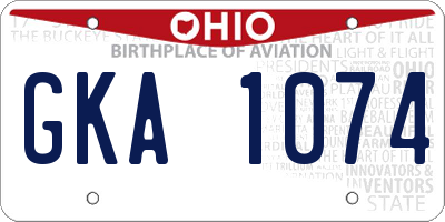 OH license plate GKA1074