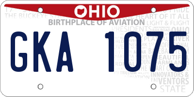 OH license plate GKA1075