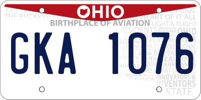 OH license plate GKA1076